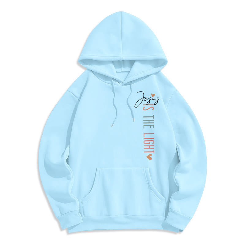 Christianartworkshop Felpa con cappuccio in poliestere foderata in pile con motivo floreale "Gesù è la luce" - image 8