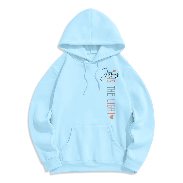 Christianartworkshop Felpa con cappuccio in poliestere foderata in pile con motivo floreale "Gesù è la luce" - image 8