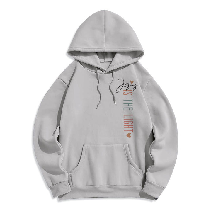 Christianartworkshop Felpa con cappuccio in poliestere foderata in pile con motivo floreale "Gesù è la luce" - image 14