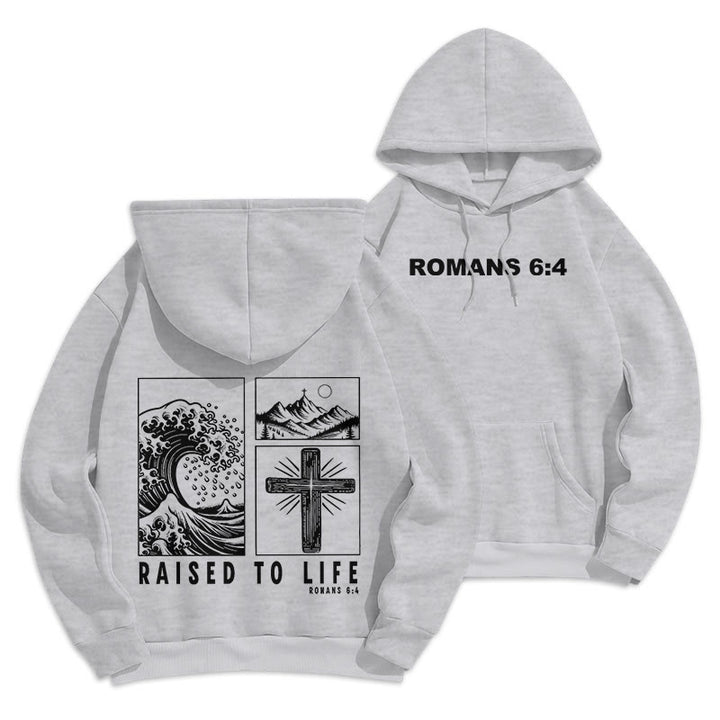Christianartworkshop Romani 6:4 Felpa con cappuccio in poliestere foderata in pile e risuscitata alla vita - Grigio - 2XL - image 18