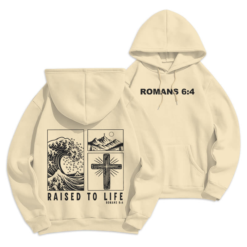 Christianartworkshop Romani 6:4 Felpa con cappuccio in poliestere foderata in pile e risuscitata alla vita - Beige - 2XL - image 15