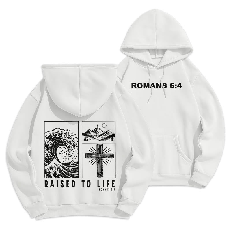 Christianartworkshop Romani 6:4 Felpa con cappuccio in poliestere foderata in pile e risuscitata alla vita - Bianco - 2XL - image 21