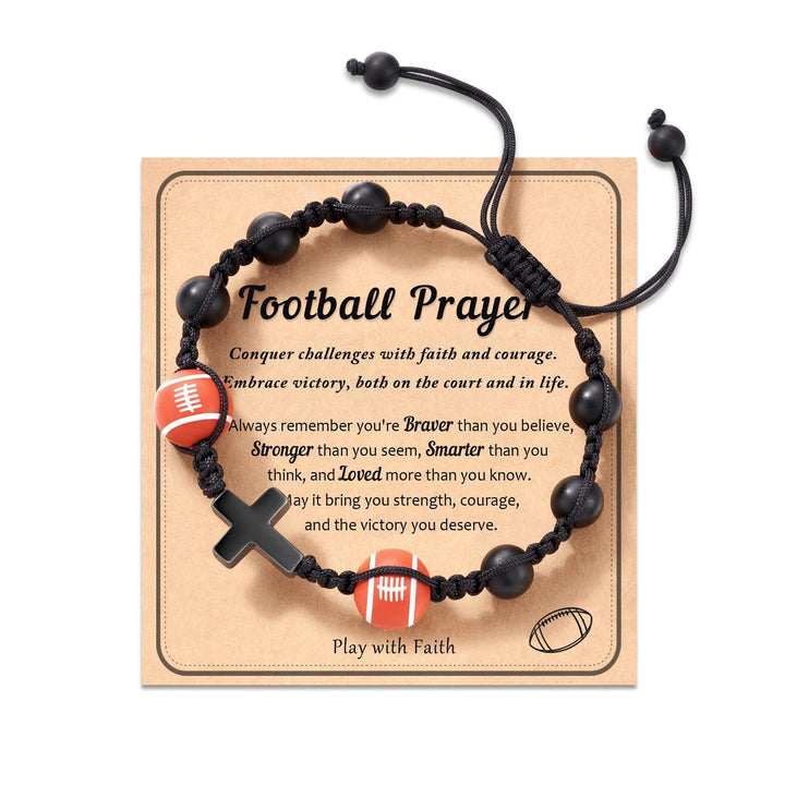 Braccialetto della fede a tema sportivo Christianartworkshop : biglietto con messaggio sentito da indossare ogni giorno - Football americano-Preghiera - image 8