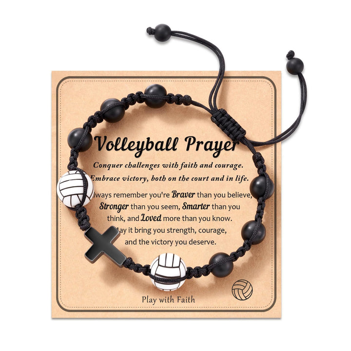 Braccialetto della fede a tema sportivo Christianartworkshop : biglietto con messaggio sentito da indossare ogni giorno - Pallavolo-Preghiera - image 2