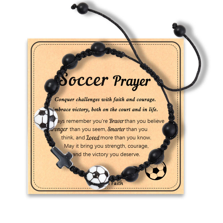 Braccialetto della fede a tema sportivo Christianartworkshop : biglietto con messaggio sentito da indossare ogni giorno - Calcio-Preghiera - image 6