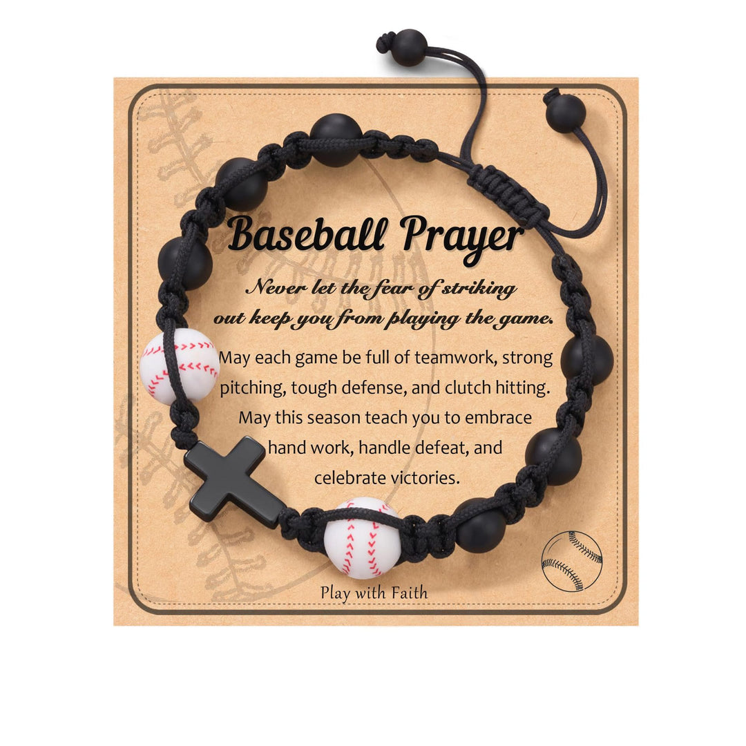 Braccialetto della fede a tema sportivo Christianartworkshop : biglietto con messaggio sentito da indossare ogni giorno - Baseball-Preghiera - image 7