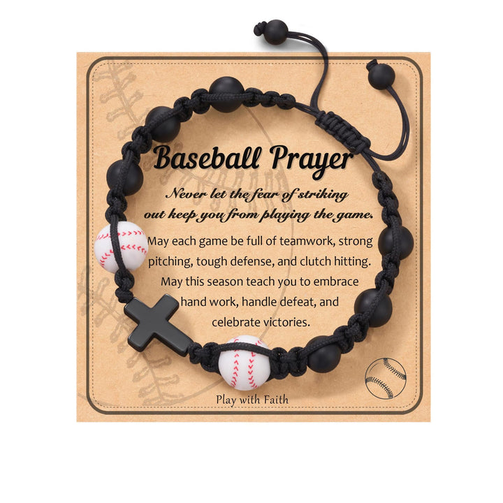 Braccialetto della fede a tema sportivo Christianartworkshop : biglietto con messaggio sentito da indossare ogni giorno - Baseball-Preghiera - image 7