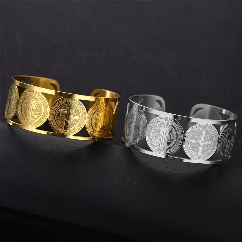 Bracciale con medaglia di San Benedetto di Christianartworkshop: promemoria portatile della grazia divina - image 1