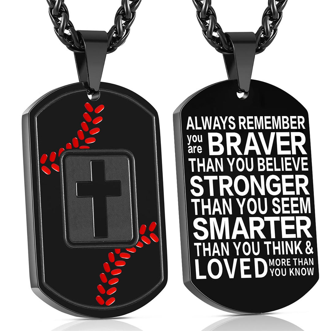 Christianartworkshop Piastrina da baseball lucidata con Scritture: Promemoria di grazia costante per la vita quotidiana - Nero - Ricorda sempre - image 4
