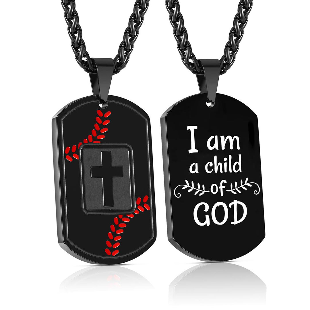 Christianartworkshop Piastrina da baseball lucidata con Scritture: Promemoria di grazia costante per la vita quotidiana - Nero - Figlio di Dio - image 6