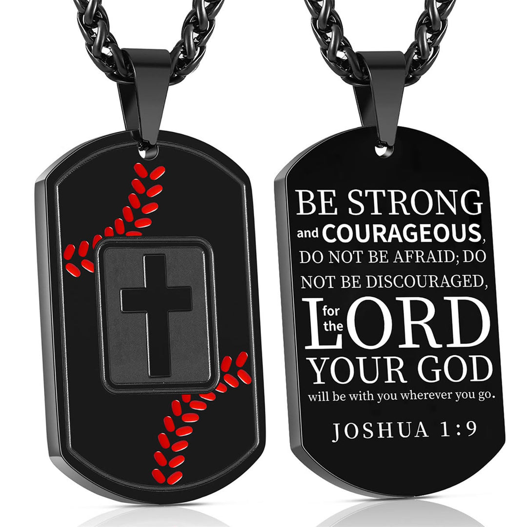 Christianartworkshop Piastrina da baseball lucidata con Scritture: Promemoria di grazia costante per la vita quotidiana - Nero - Giosuè 1:9 - image 7
