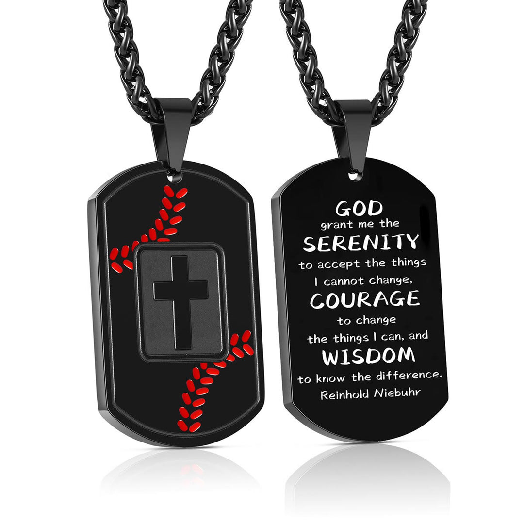 Christianartworkshop Piastrina da baseball lucidata con Scritture: Promemoria di grazia costante per la vita quotidiana - Nero - Sobrietà Serenità - image 9