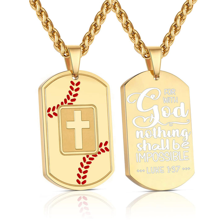 Christianartworkshop Piastrina da baseball lucidata con Scritture: Promemoria di grazia costante per la vita quotidiana - D'oro - Luca 1_37 - image 15