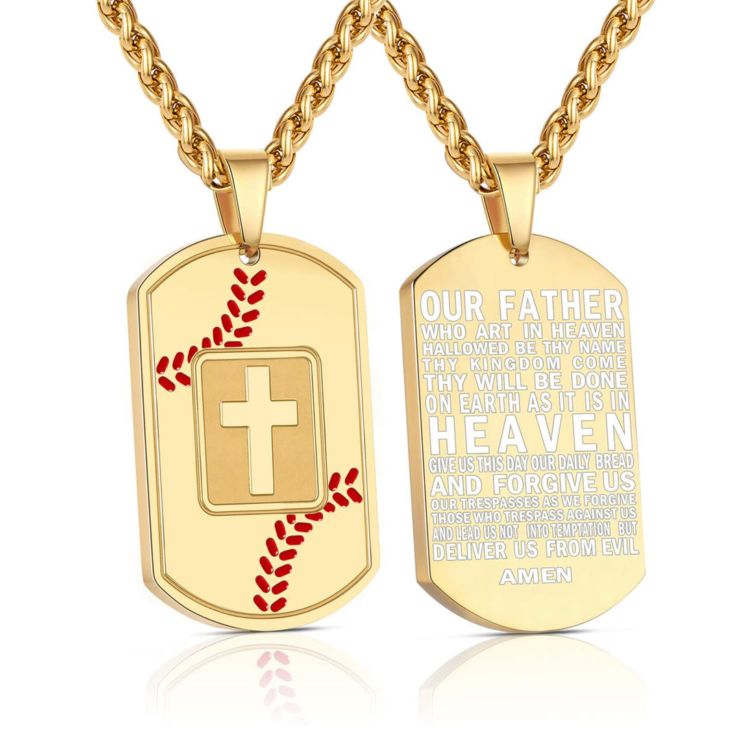 Christianartworkshop Piastrina da baseball lucidata con Scritture: Promemoria di grazia costante per la vita quotidiana - D'oro - Padre Nostro - image 20