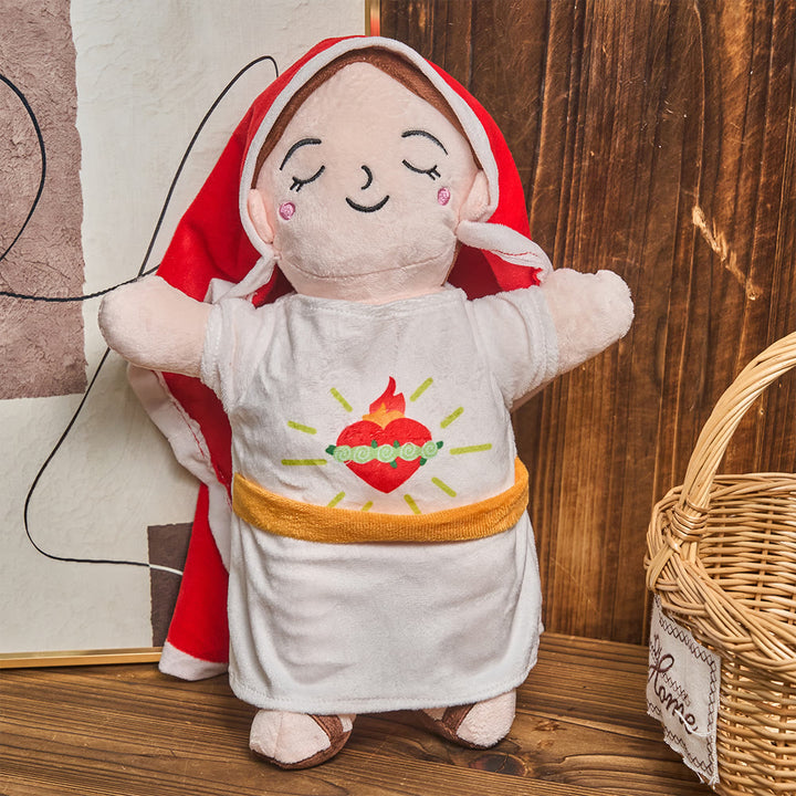 Christianartworkshop Bambola di peluche Grace rossa e blu con musica rilassante e rilassante - image 4