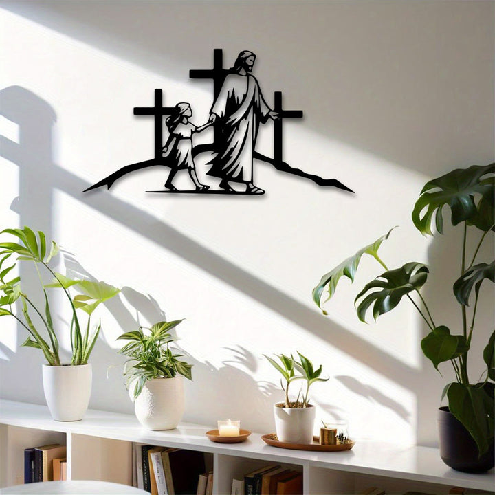 Christianartworkshop Decorazione da parete in metallo Croce e Guida: Segno di Compagnia Divina - image 3