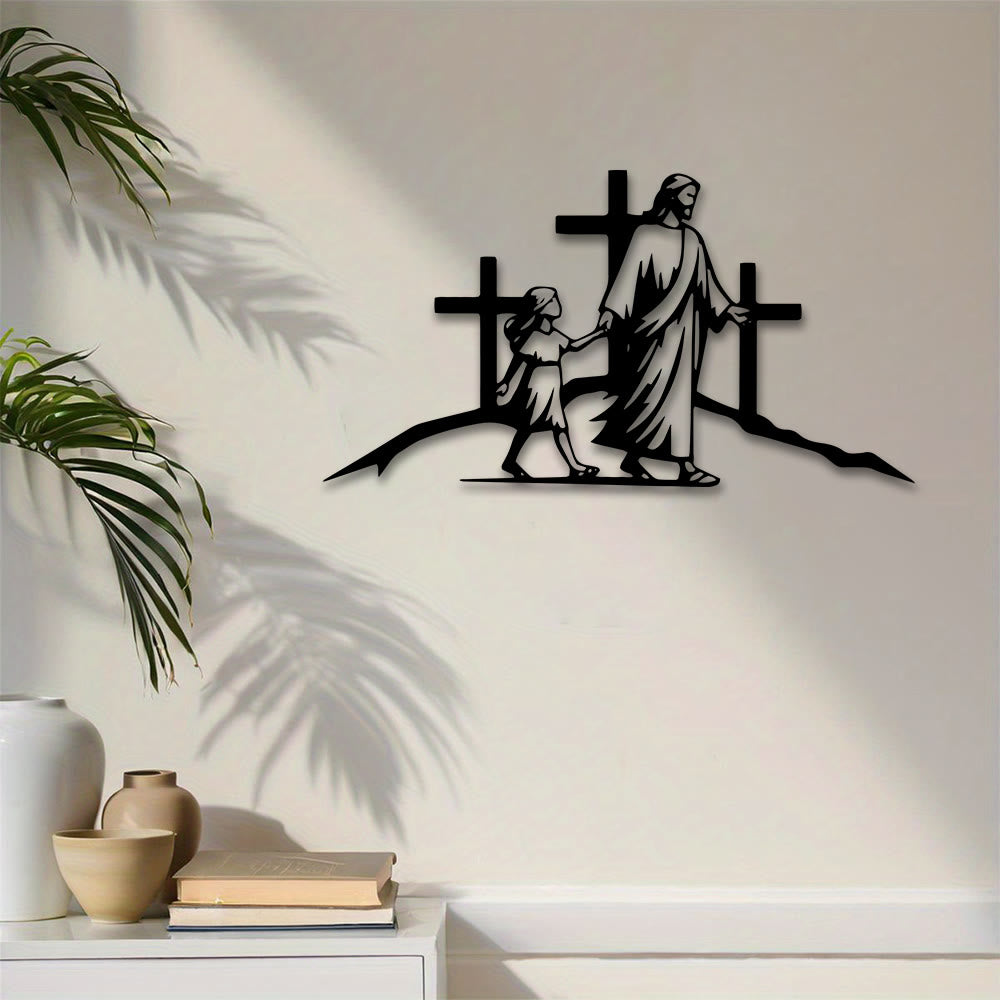 Christianartworkshop Decorazione da parete in metallo Croce e Guida: Segno di Compagnia Divina - image 2