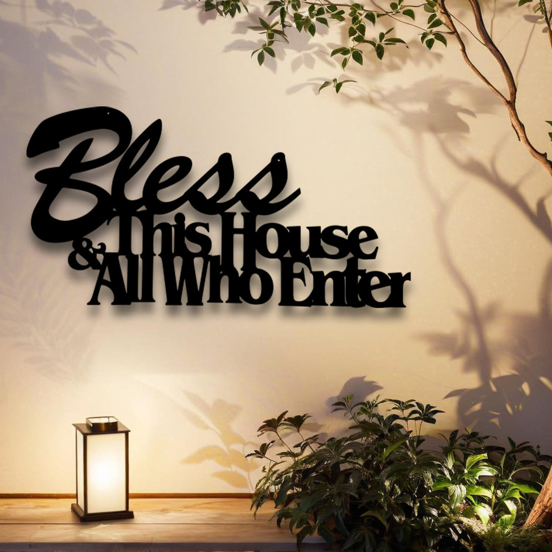 Christianartworkshop Bless This House Decor: regalo di fede tenera per i propri cari - Nero - 15,75''*14,7''/40*21 cm - image 0