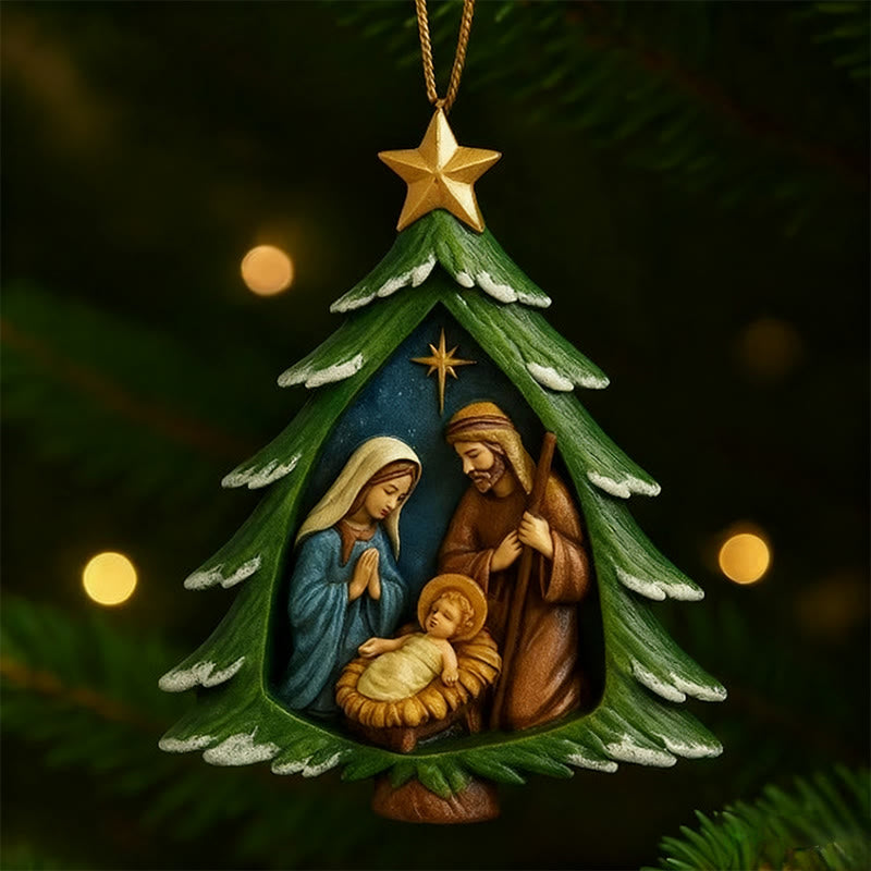 Christianartworkshop Decorazione per albero della Natività colorata: promemoria portatile della grazia delle feste - image 1