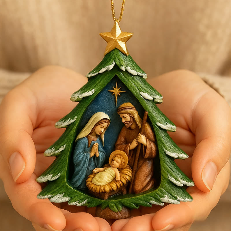 Christianartworkshop Decorazione per albero della Natività colorata: promemoria portatile della grazia delle feste - Albero di Natale - image 0