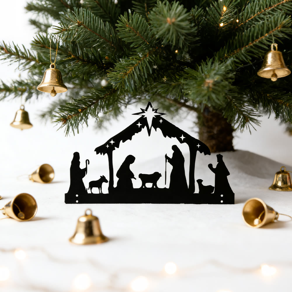 Christianartworkshop Silhouette della Natività in Ferro: Piccolo Gettone di Fede Quotidiana per Mensole - image 7