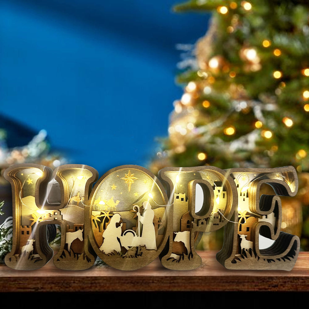 Christianartworkshop Natività luminosa "HOPE": promemoria di fede tattile per caminetti - image 1