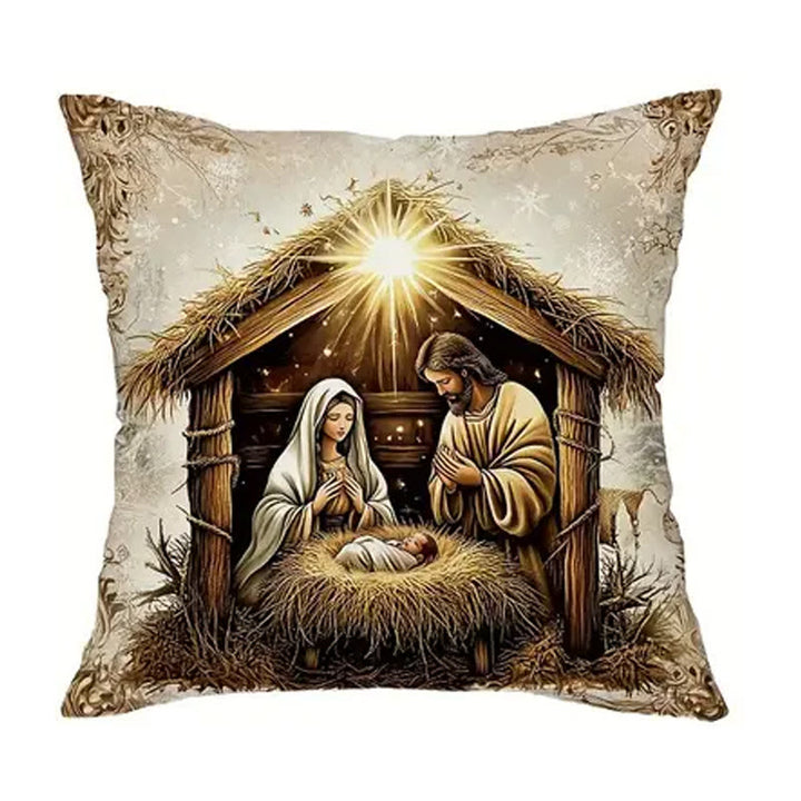 Cuscino a tema Natività Christianartworkshop da 4 pezzi: compagno silenzioso per le zone giorno - B - 19,7''*19,7''/50*50cm - image 7