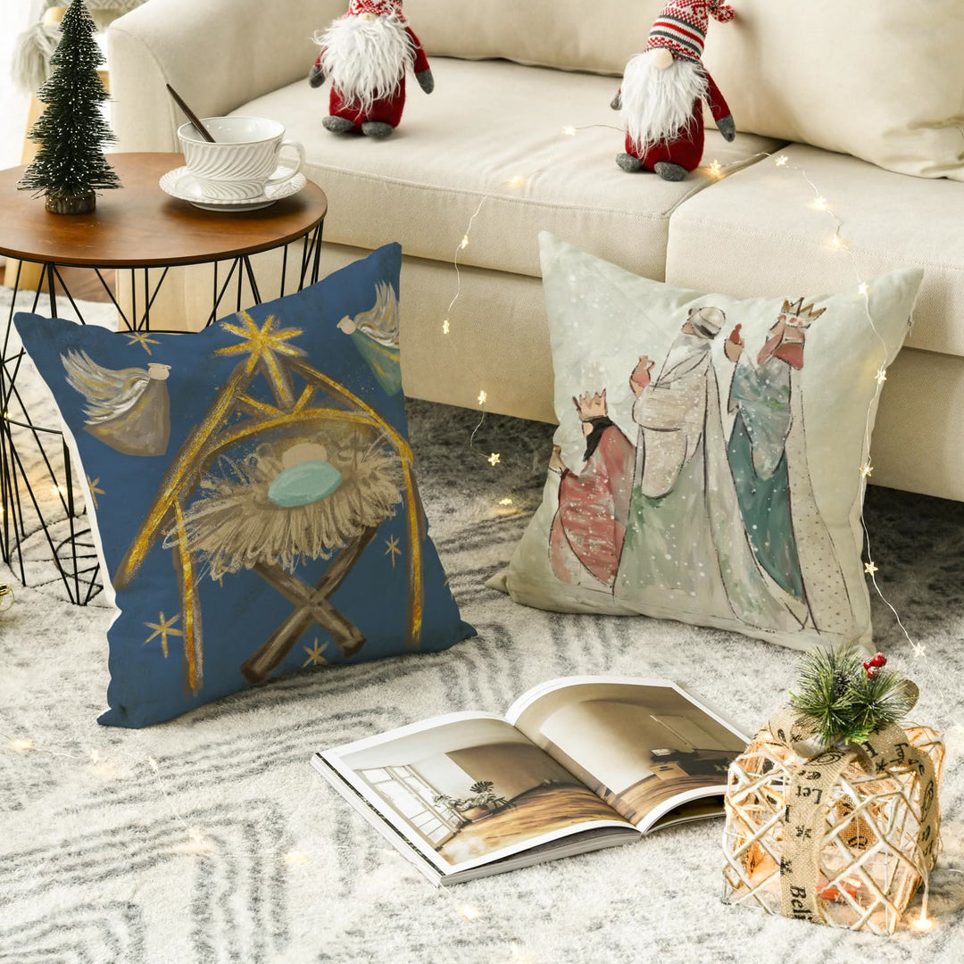 Set di cuscini per la notte santa Christianartworkshop : elegante simbolo di fede per un arredamento accogliente - UN - 40*40 cm - image 0