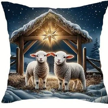 Cuscino morbido della Natività innevata Christianartworkshop : promemoria portatile della grazia gentile - C - 19,7''*19,7''/50*50cm - image 8