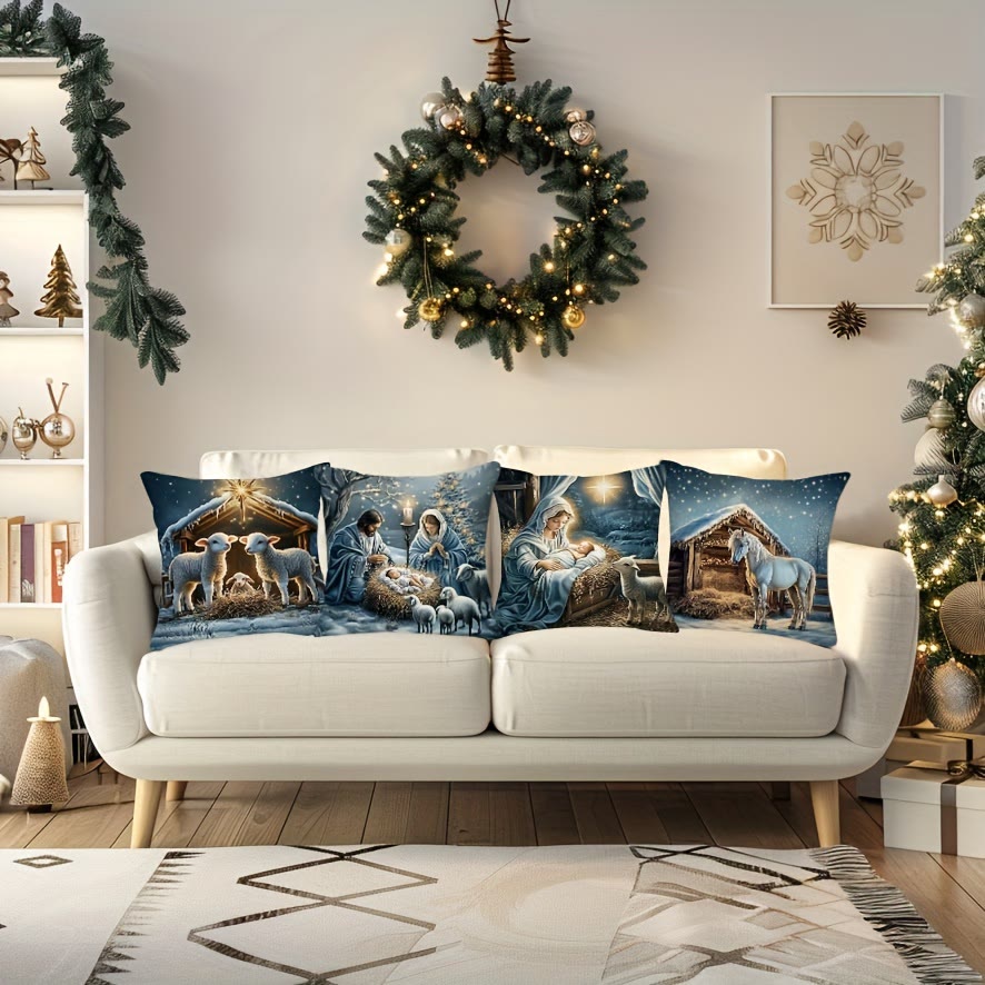Cuscino morbido della Natività innevata Christianartworkshop : promemoria portatile della grazia gentile - image 2