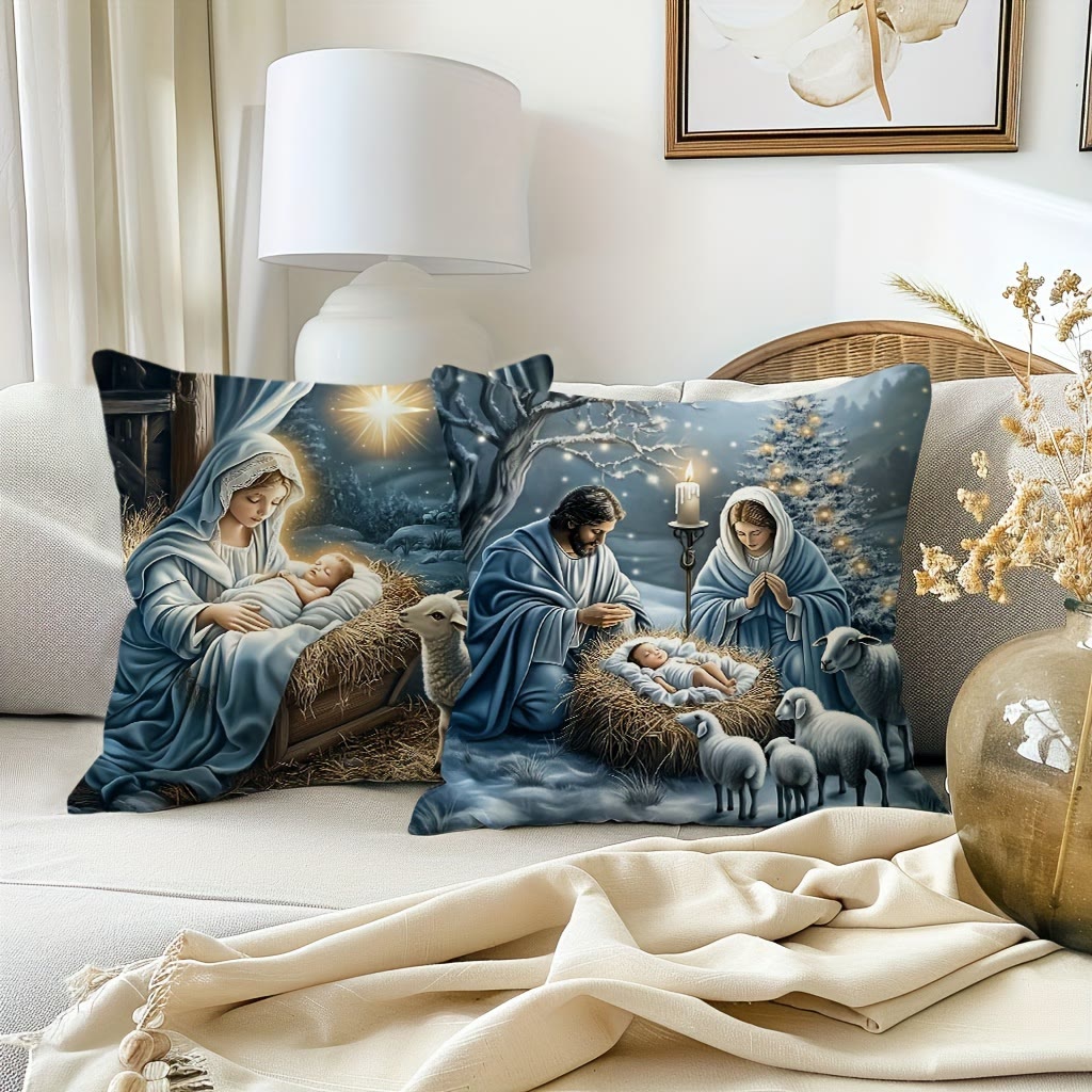 Cuscino morbido della Natività innevata Christianartworkshop : promemoria portatile della grazia gentile - image 3