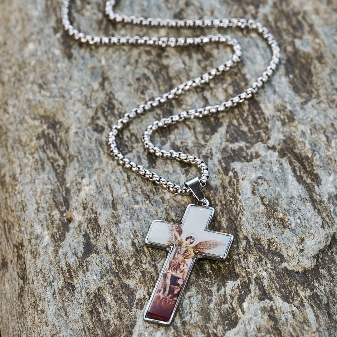 Christianartworkshop Collana con croce dipinta: fede artistica vicina al cuore - image 2