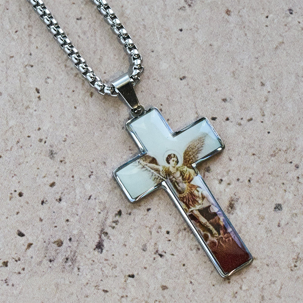 Christianartworkshop Collana con croce dipinta: fede artistica vicina al cuore - image 1