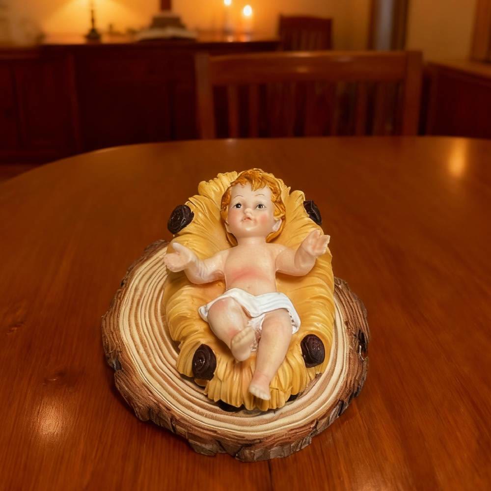 Christianartworkshop Trio di bambini della Natività: figure dipinte a mano per altari domestici - image 5