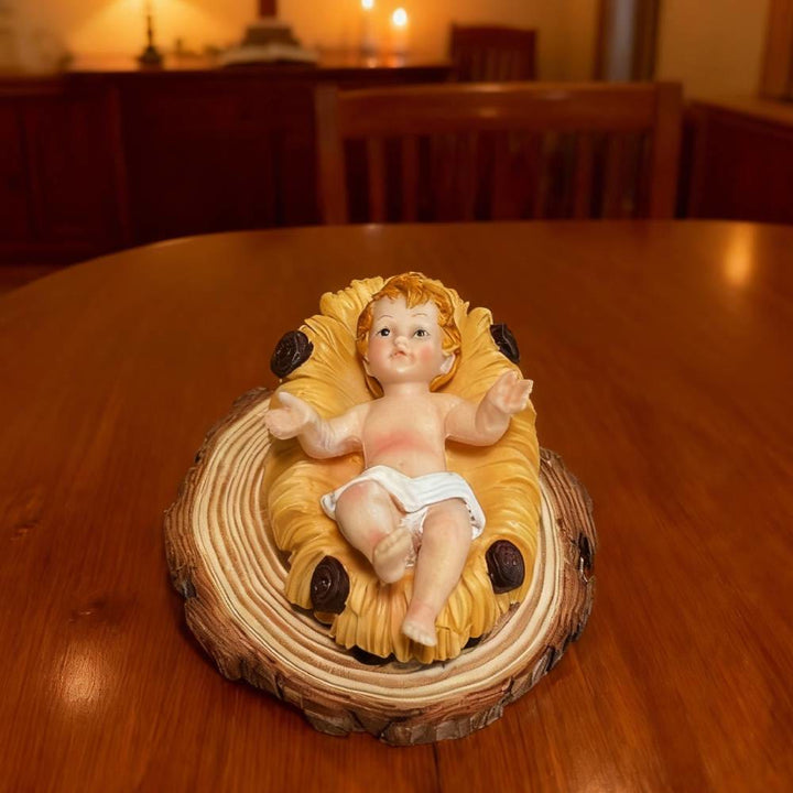 Christianartworkshop Trio di bambini della Natività: figure dipinte a mano per altari domestici - image 5