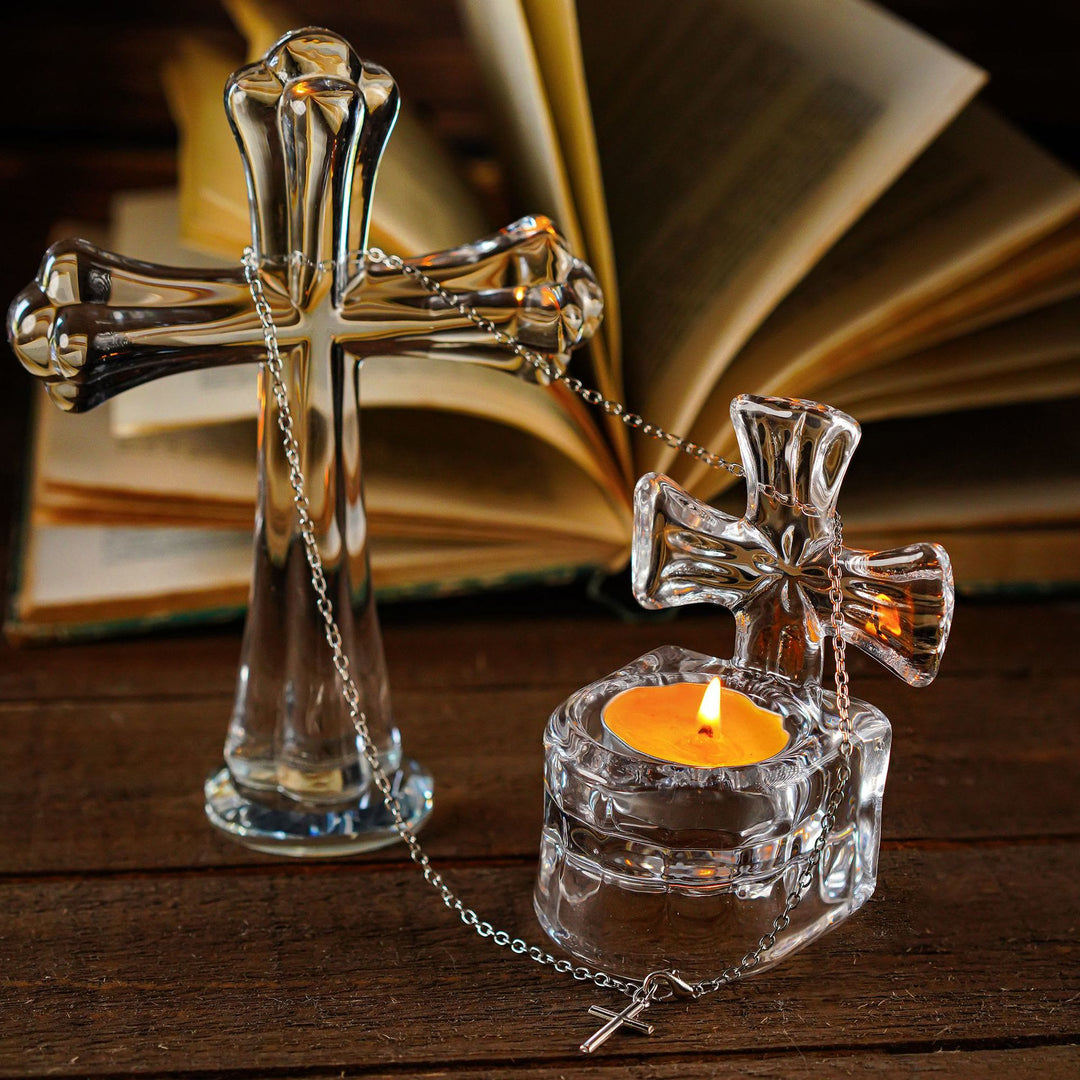 Portacandele a croce in vetro Christianartworkshop: luce di preghiera per la casa e l'altare - image 2