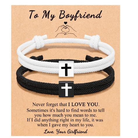 Christianartworkshop Milano Bracciale con croce in corda con buono regalo: benedizione premurosa per battesimo e traguardi - Al mio ragazzo - image 15