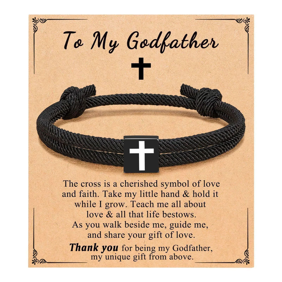 Christianartworkshop Milano Bracciale con croce in corda con buono regalo: benedizione premurosa per battesimo e traguardi - Al mio padrino - image 16