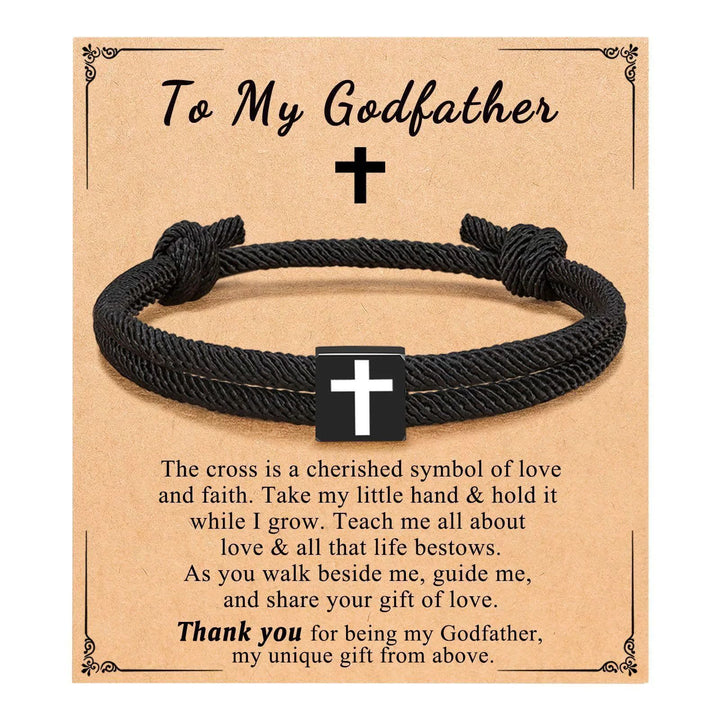 Christianartworkshop Milano Bracciale con croce in corda con buono regalo: benedizione premurosa per battesimo e traguardi - Al mio padrino - image 16