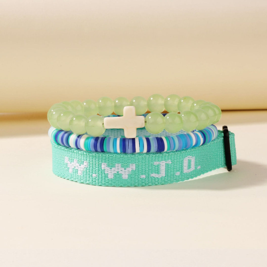 Bracciale Faith Prompt Christianartworkshop con perlina a croce e biglietto WWJD: un ricordo pronto da regalare - Verde - image 4