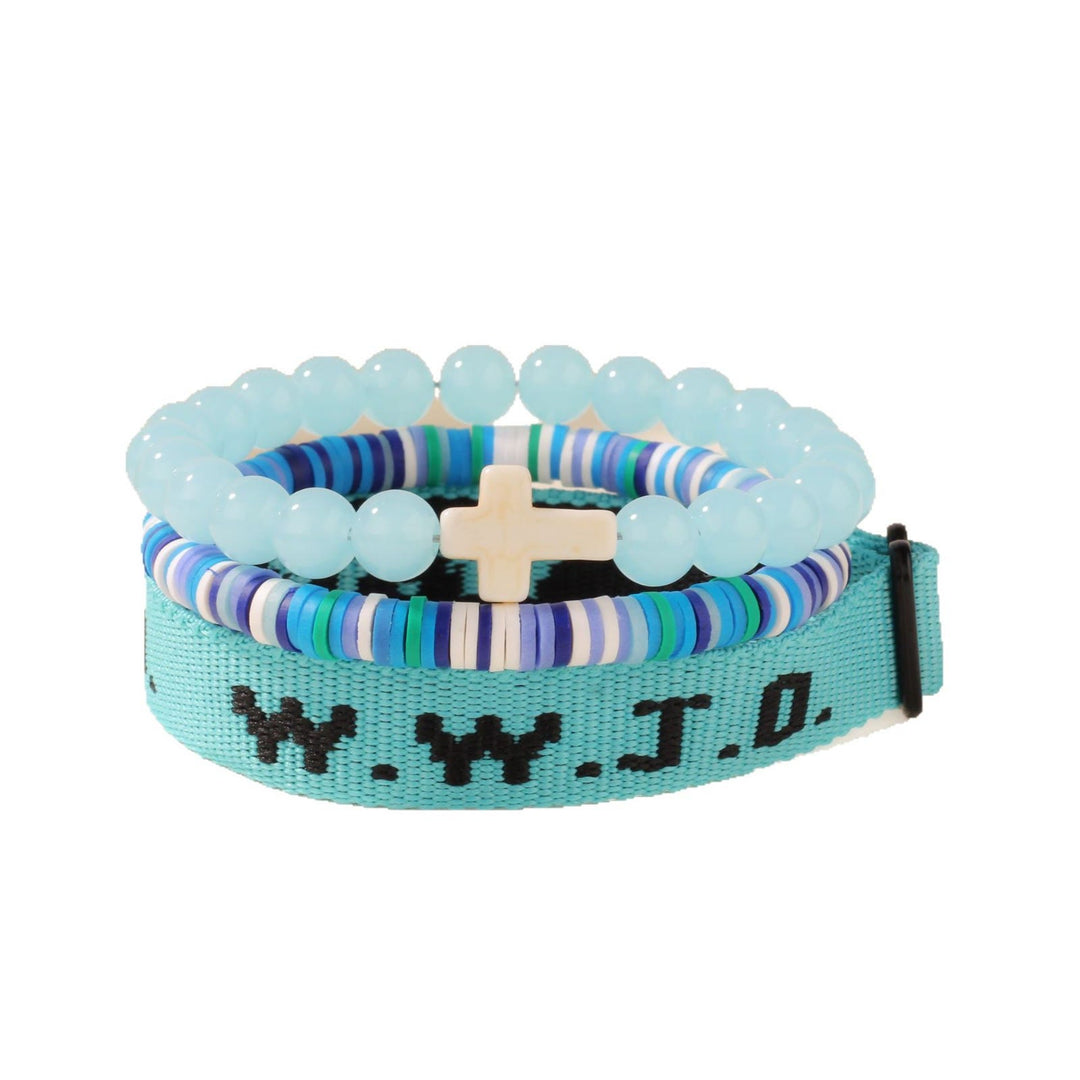 Bracciale Faith Prompt Christianartworkshop con perlina a croce e biglietto WWJD: un ricordo pronto da regalare - Blu - image 13