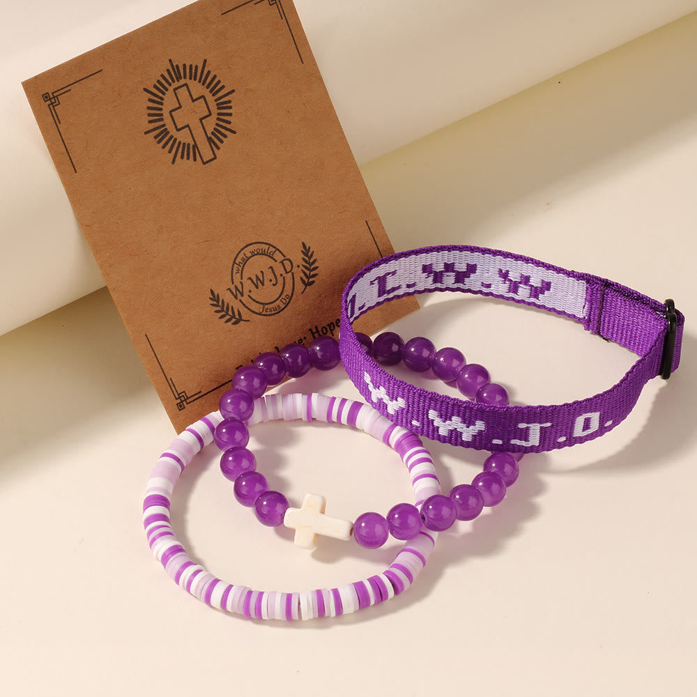 Bracciale Faith Prompt Christianartworkshop con perlina a croce e biglietto WWJD: un ricordo pronto da regalare - image 3