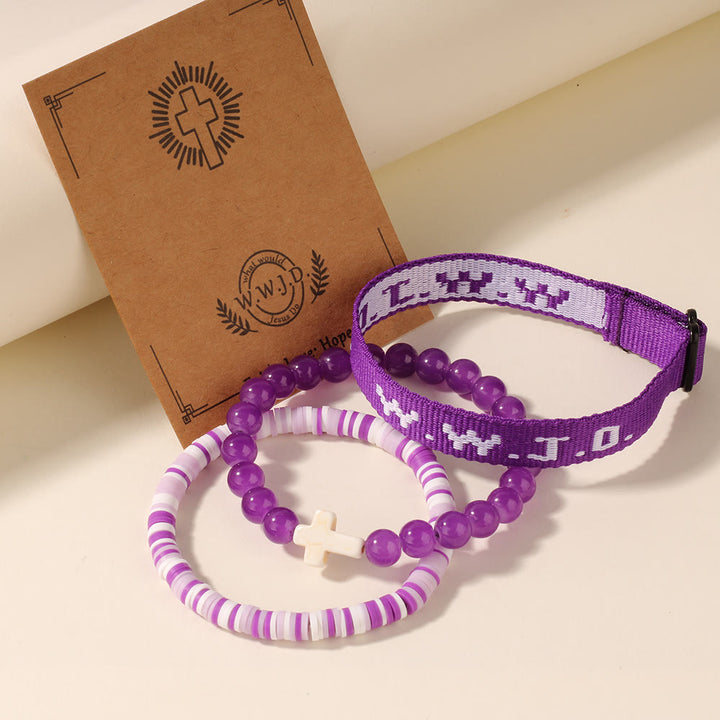 Bracciale Faith Prompt Christianartworkshop con perlina a croce e biglietto WWJD: un ricordo pronto da regalare - image 3