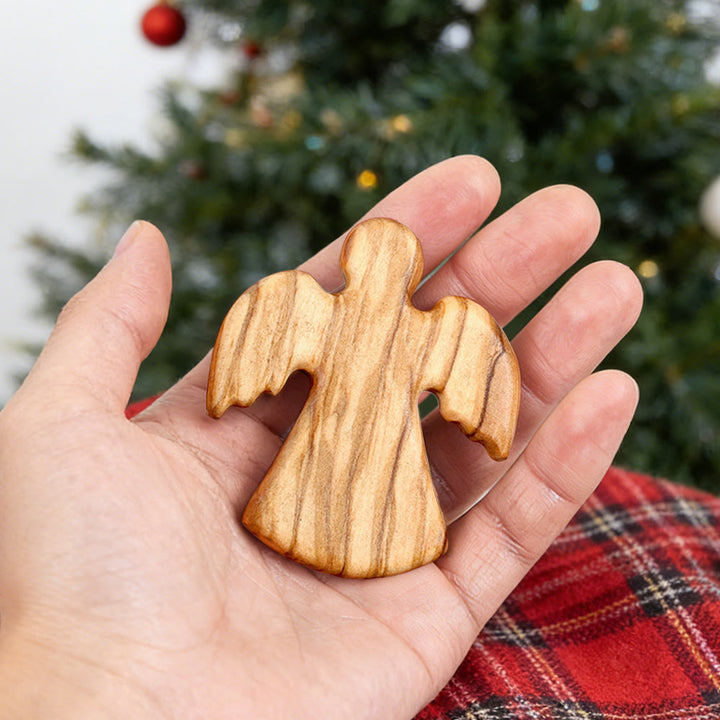 Christianartworkshop Olive & Walnut Angel Keepsake: Gettone di grazia personalizzato - image 2