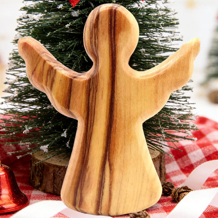 Christianartworkshop Olive & Walnut Angel Keepsake: Gettone di grazia personalizzato - Legno d'ulivo B - image 5