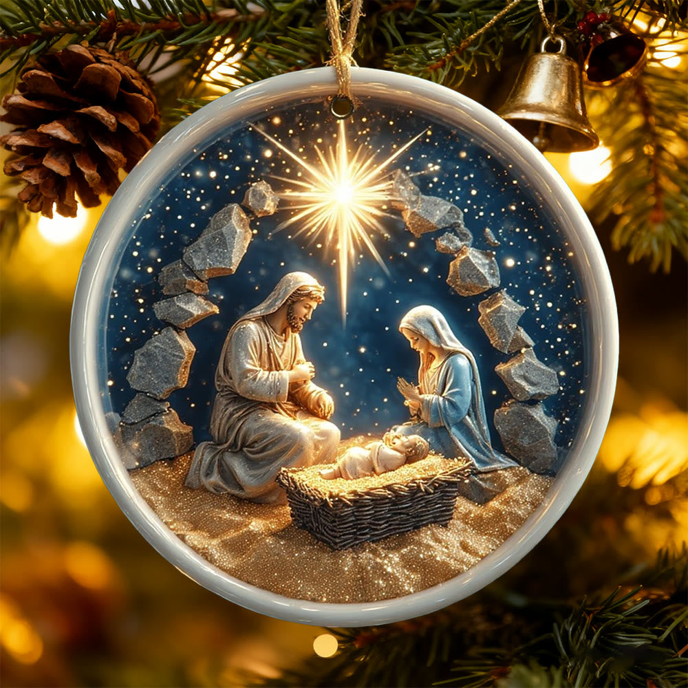 Christianartworkshop Decorazione della Natività Testurizzata: Promemoria di Fede Tattile per l'Albero della Vita - Acrilico - image 0