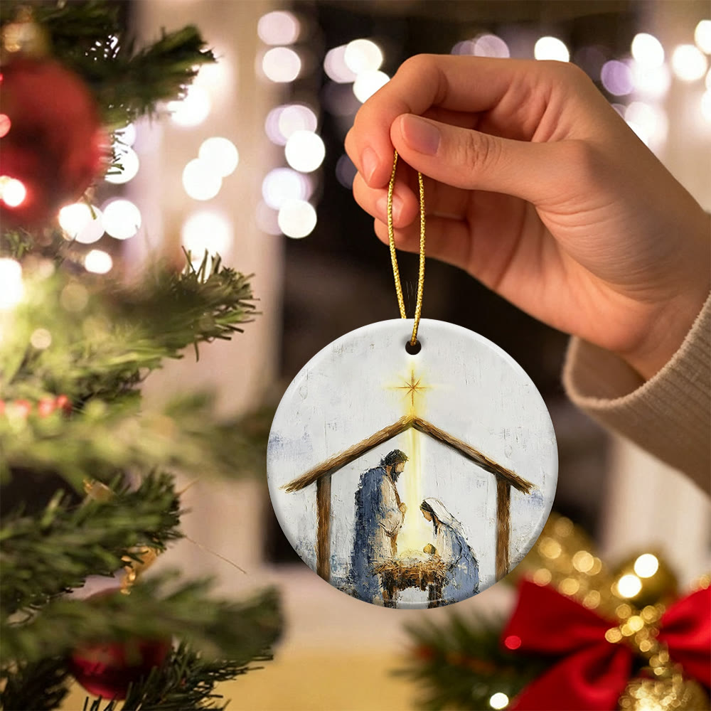 Christianartworkshop Decorazione per la stalla della Natività: promemoria di fede e conforto per gli alberi di Natale - image 1