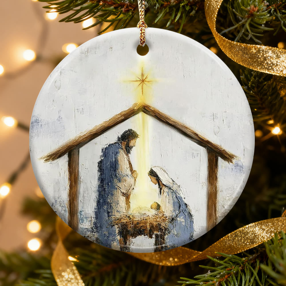 Christianartworkshop Decorazione per la stalla della Natività: promemoria di fede e conforto per gli alberi di Natale - UN - Acrilico - image 0