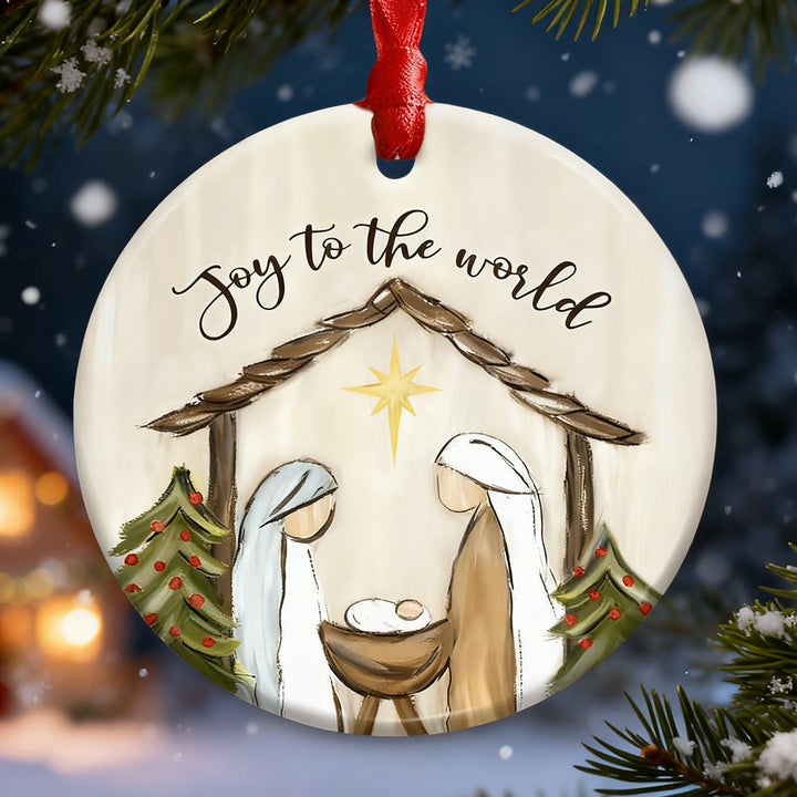 Christianartworkshop Gioia al mondo Decorazione della Natività: Promemoria di fede e allegria per gli alberi di Natale - Acrilico - image 0