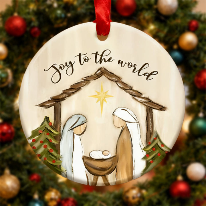 Christianartworkshop Gioia al mondo Decorazione della Natività: Promemoria di fede e allegria per gli alberi di Natale - image 2
